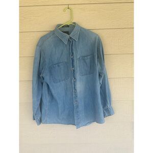 Vintage The Arrow Company Pastime Light Wash Denim Chambray Shirt - Size L 16
